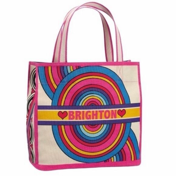 NWT Brighton Rainbow Bright Canvas Tote Bag Love To Be Bold Beach Summer - Picture 5 of 12